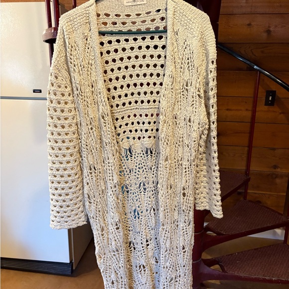 NATURAL LIFE Ivory Open-Knit Cardigan - Picture 3 of 3